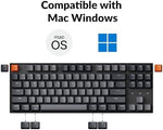 Side profile of Keychron K8 showing USB Type-C port and toggles
