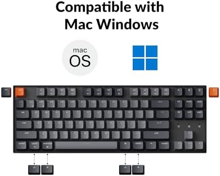 Side profile of Keychron K8 showing USB Type-C port and toggles