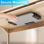 Irenporu mount holding laptop under wooden desk