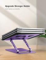 Collapsible travel-friendly laptop stand folded completely flat view