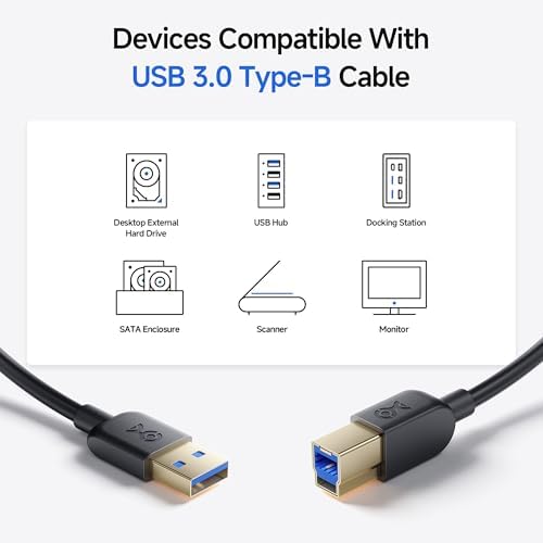 Cable Matters SuperSpeed USB 3.0 Type A to B Cable in Black 10 Feet - Image 5