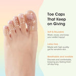 ENLOPQ foot care protectors showing the flexible stretchable material structure.