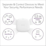 Netgear AX1800 dual band wireless access point retail packaging box contents including installation guide and mounting hardware kit