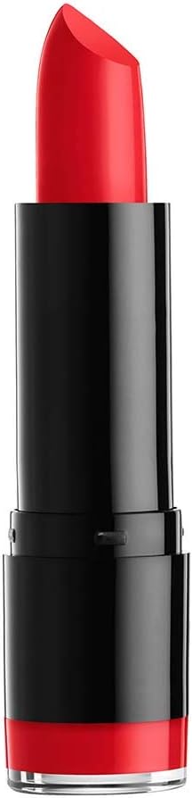 Cosmetic tube of pink lipstick upright angle