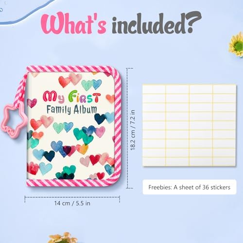 Fintie 4x6 inch infant picture book open with transparent protective photo pockets