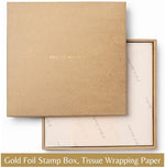Side angle of the five year baby keepsake book showing thick hardcover construction
