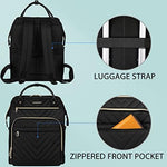 VANKEAN travel backpack back panel view featuring adjustable padded straps and luggage sleeve.