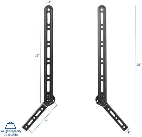 VIVO MOUNT-SPSB2 television audio brackets attached below a wall mounted screen