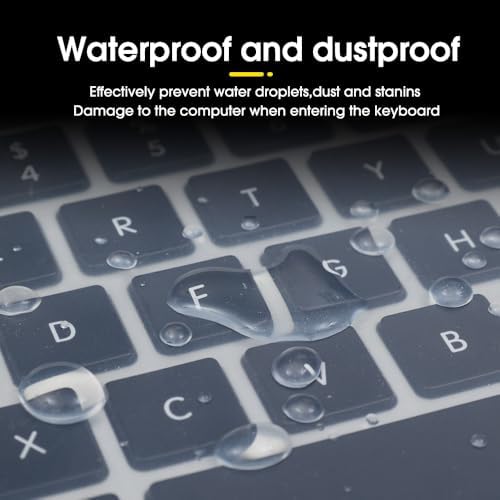 Ultra thin silicone computer keyboard skin cover being applied to notebook keys