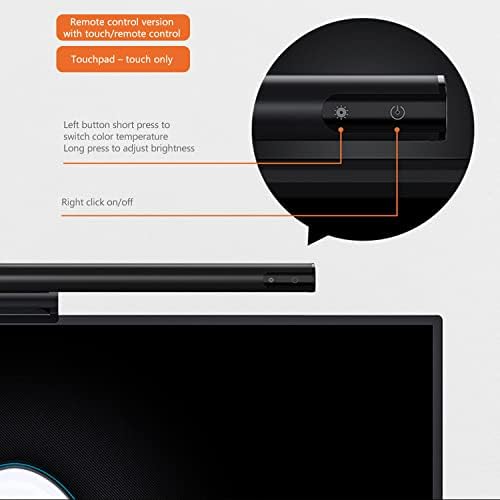 Diirglus anti glare desk light bar showcasing the adjustable gravity hinge mechanism on monitor rear view