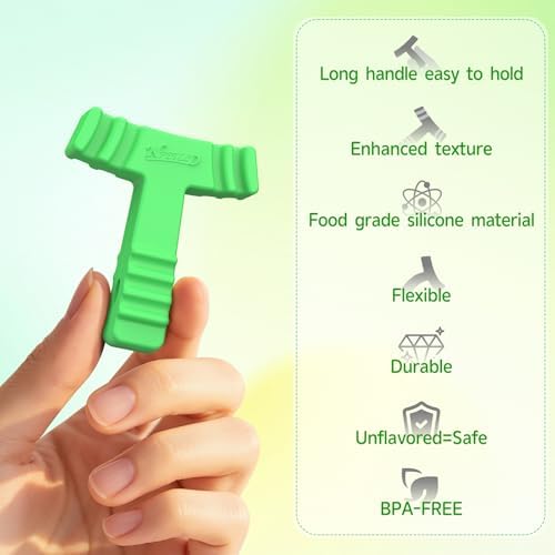A set of four colorful silicone aligner chewies designed to eliminate air gaps in invisible braces.