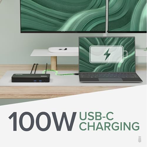 Plugable USB-C hub box packaging and included contents including 100W charging power brick and host cable