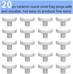 Top view of Saricho white coralline coral plugs for marine fish tanks.