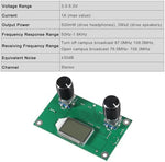 Side view of the 2 pieces radio stereo boards focusing on the adjustment buttons and input jacks.