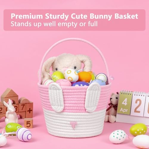 CubesLand bunny gift basket filled with soft plush toys and baby essentials in a nursery setting.