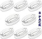 Clear polycarbonate blind cord safety device close up