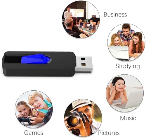 RAOYI 5-pack portable memory sticks sitting next to a laptop illustrating everyday office and school usage