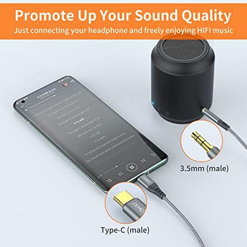 Jxmox USB C to headphone jack adapter close up