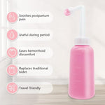 Pink 350ml peri bottle with waterproof travel storage bag for hospital bags.