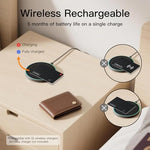 SparkShoots wallet tracker card placed securely inside a travel passport holder on a counter