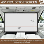 Side profile of the wrinkle free self tensioning fabric layer on the FEIJAZUM sixteen by nine vehicle screen