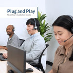 Cyber Acoustics AC-204 stereo headset with 3.5mm Y-adapter cable