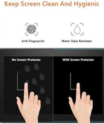 Close up of anti-glare screen protector on Kobo Clara