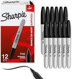 Sharpie 12-count black markers box angle display