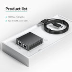 Side profile of the durable electronic internet splitter housing for home office setups.