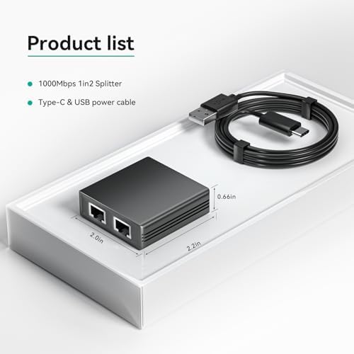 Side profile of the durable electronic internet splitter housing for home office setups.