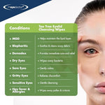 Eyelid hygiene wipes infused with coconut and argan oil for dry eyes