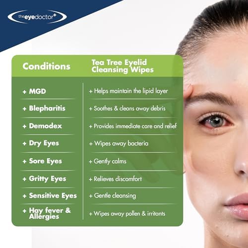 Eyelid hygiene wipes infused with coconut and argan oil for dry eyes