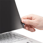 StarTech 14LT6 privacy screen protector close up highlighting the slim bezel fit and webcam compatibility