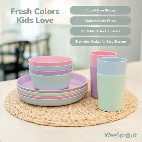 WeeSprout eco friendly bamboo plates for toddlers