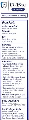 Dr. Bob unflavored toothpaste tube and packaging for kids with taste sensitivity