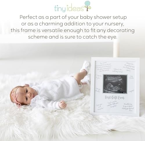 Authentic Tiny Ideas imported premium white plastic sonogram frame packaging detail
