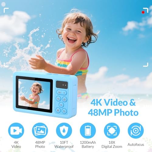 Rear view of Mafiti waterproof camera with 2.4 inch display