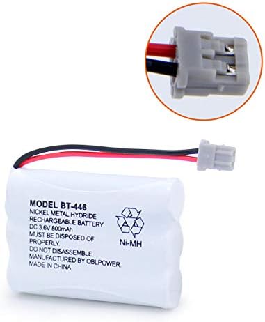 Two pack of rechargeable three point six volt replacement batteries for household landlines.