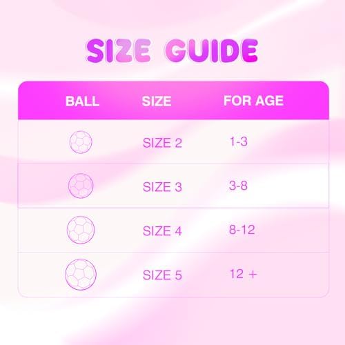 EVERICH TOY size 3 sports ball for children featuring pink unicorn patterns with included hand pump