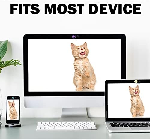 VeekyVicky webcam slider installation guide showing adhesive removal process for laptop camera cover