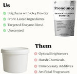 Pronounce fragrance free laundry powder for sensitive skin and white clothes.