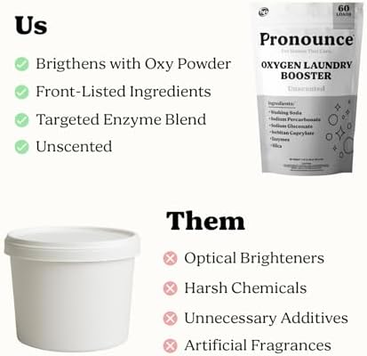 Pronounce fragrance free laundry powder for sensitive skin and white clothes.