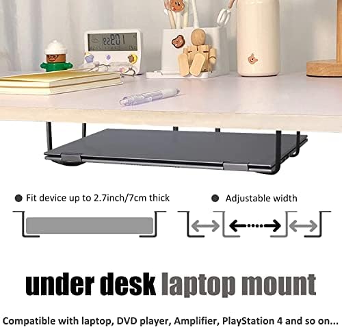 Teridokor Under Desk Laptop Mount holding a laptop securely