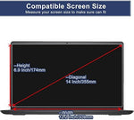 Close up view of blue light filter film on 14 inch laptop