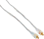 Shure earphone cable highlighting gold plated MMCX connectors