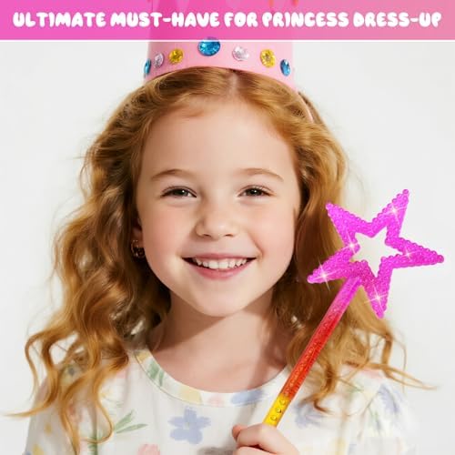 Hand holding silver star wand for princess dress up
