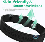 BuggyBands silicone wristbands attached to a backpack