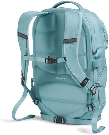 The North Face everyday travel bag side view highlighting the elastic water bottle pockets.