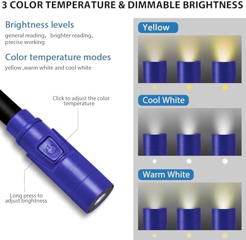 Rechargeable book light displaying three adjustable color temperature modes