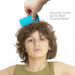 Comparison of long-tooth and short-tooth metal lice combs for different hair types.